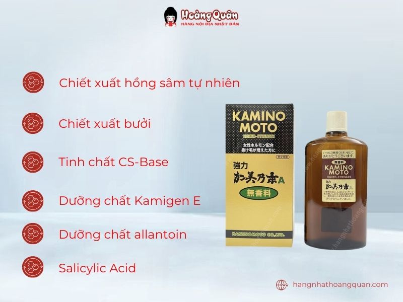 Thành phần Tinh Dầu Kích Thích Mọc Tóc Kaminomoto 200ml 