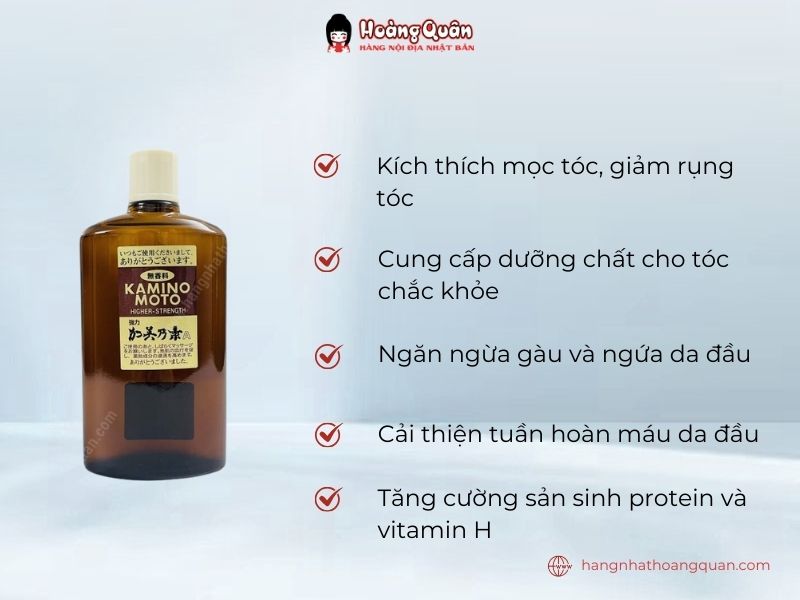 Công dụng Tinh Dầu Kích Thích Mọc Tóc Kaminomoto 200ml 
