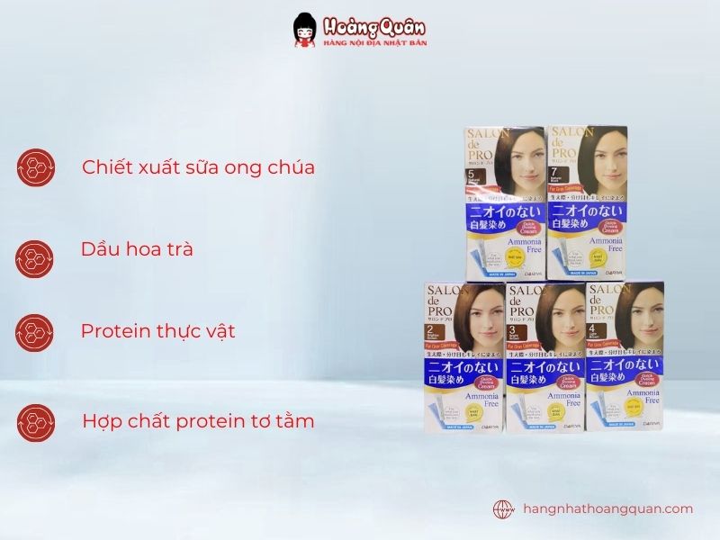 Thành phần Thuốc Nhuộm Tóc Phủ Bạc Salon De Pro 