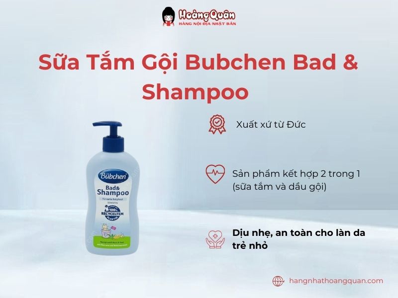 Sữa Tắm Gội Bubchen Bad & Shampoo