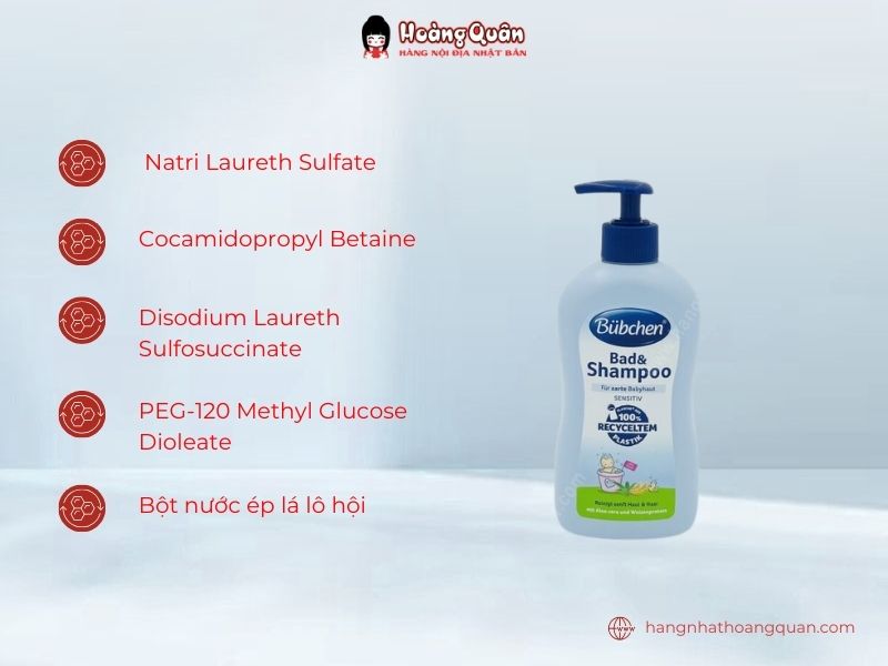  Thành phần sữa tắm gội Bubchen Bad & Shampoo