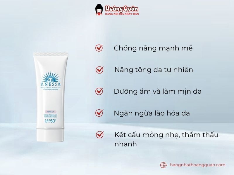 Công dụng kem chống nắng Anessa Tone Up Brightening