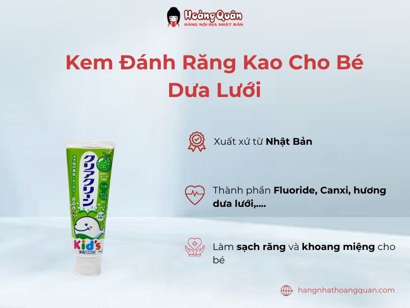Kem đánh răng Kao vị dưa lưới làm sạch răng