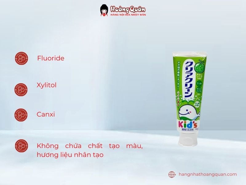 Thành phần kem đánh răng Kao vị dưa lưới