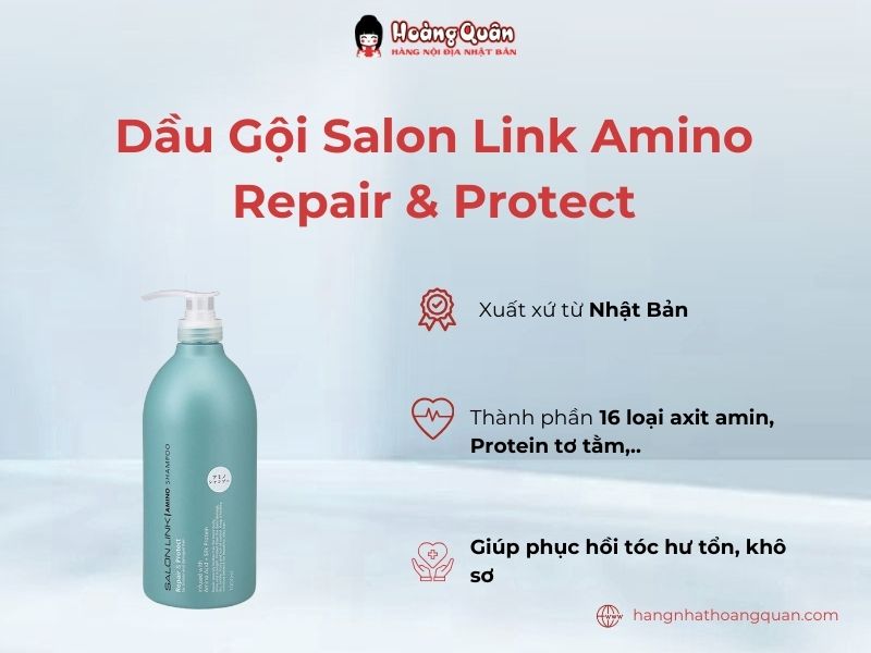 Dầu gội Salon Link Amino Repair & Protect giúp phục hồi tóc xơ