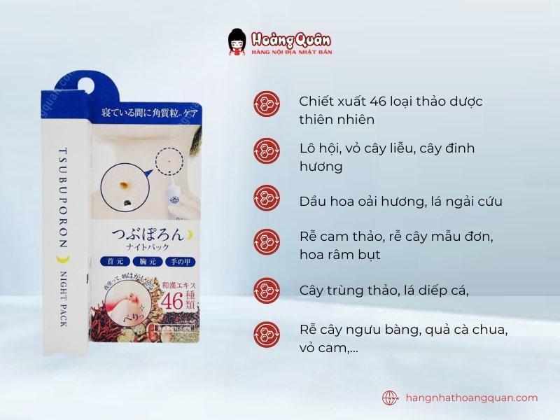 Thành phần Gel Trị Mụn Thịt, Nốt Ruồi Tsubuporon Night Patch 20g