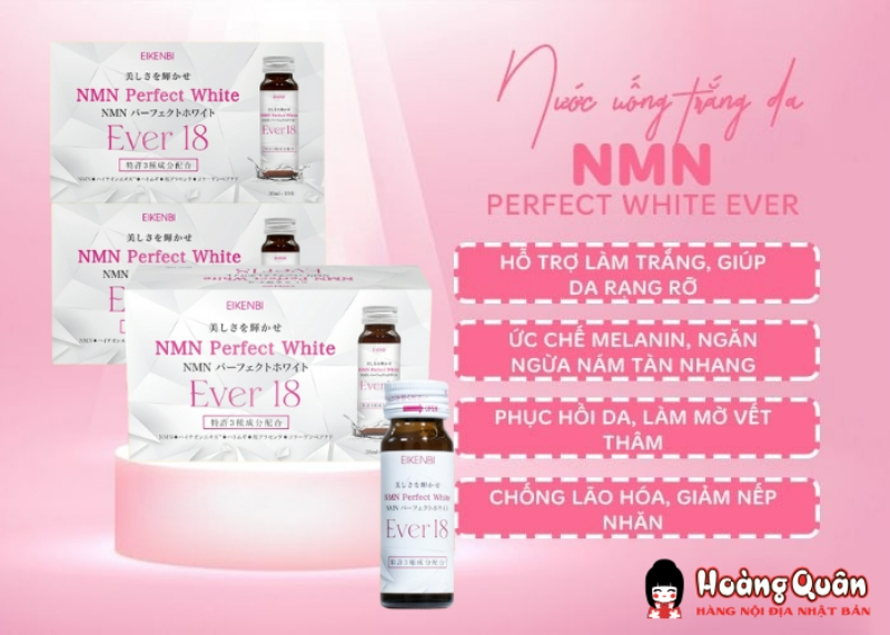 thành phần Nước Uống Trắng Da Eikenbi NMN Perfect White Ever 18 (10Cx30ml)