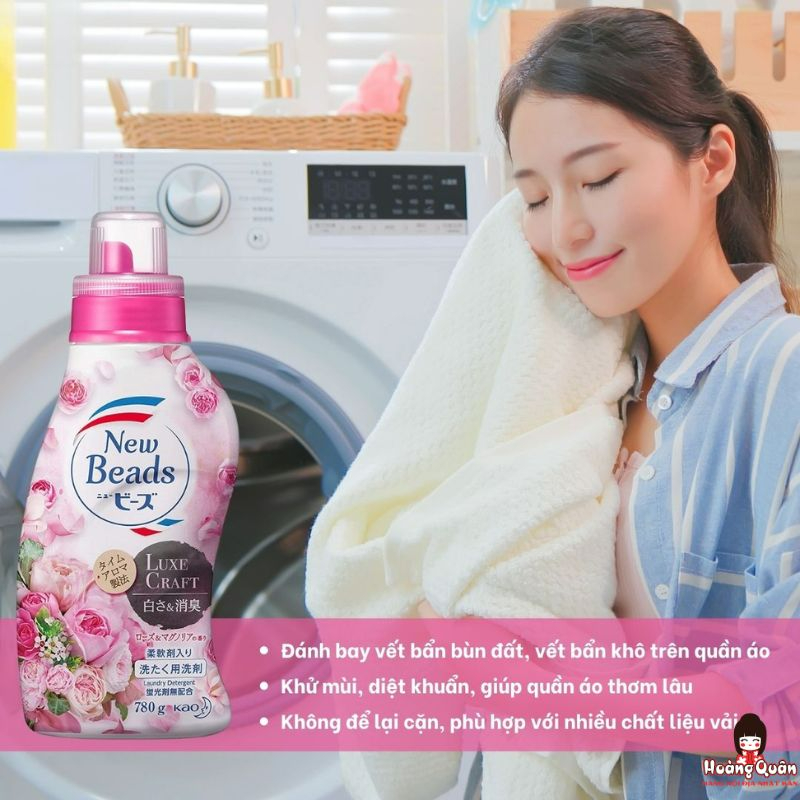 Nước giặt Kao New Beads hoa hồng 780g giá rẻ