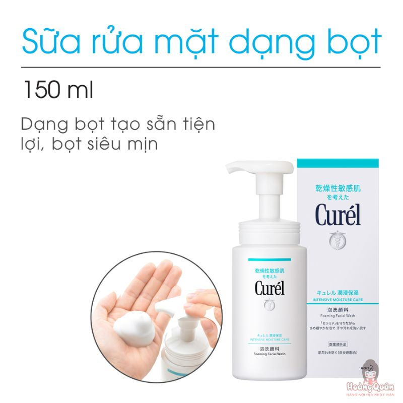 Sữa rửa mặt Curél 150ml dạng bọt cấp ẩm chuyên sâu Sữa rửa mặt Curél 150ml dạng bọt cấp ẩm chuyên sâu
