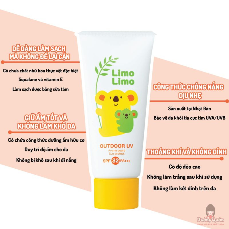 Kem chống nắng Meishoku Limo Limo SPF32 dịu nhẹ cho mẹ & bé