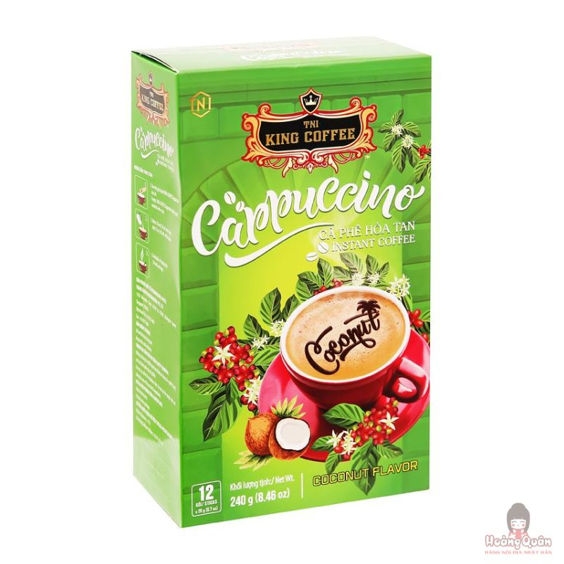King Coffee Cappuccino vị dừa 240g