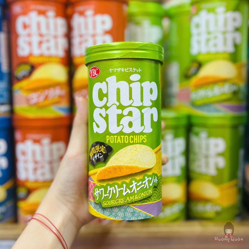 Snack khoai tây YBC Chip Star vị kem hành 45G