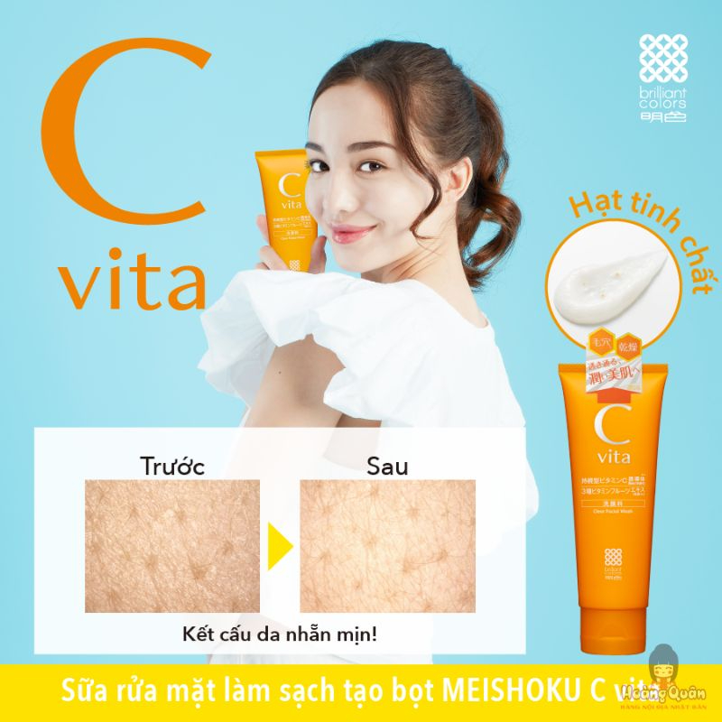 Sữa rửa mặt sáng da Meishoku C Vita Clear Facial Wash 100g giá rẻ
