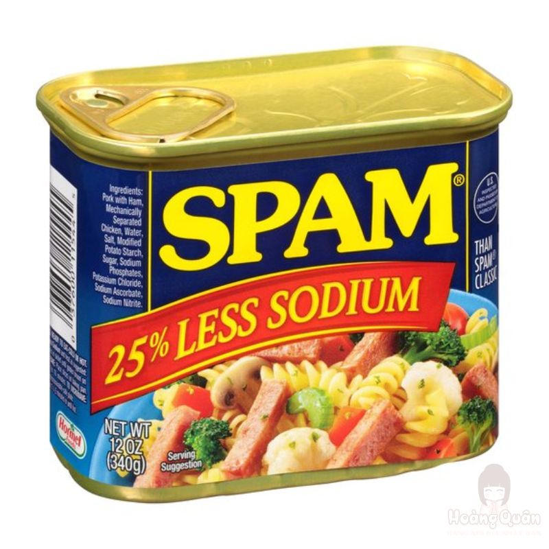Thịt Heo Hộp Xông Khói SPAM Ít Mặn 25% Less Sodium 340g giá rẻ