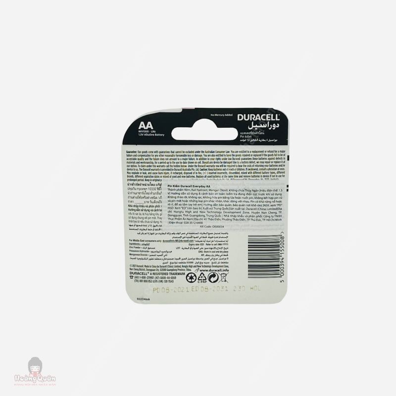 Pin Kiềm Duracell Everyday AA4