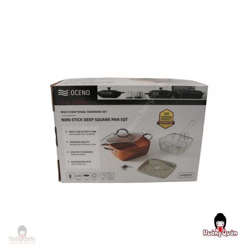 Nồi Chảo Vuông Đa Năng Oceno Gold 24cm