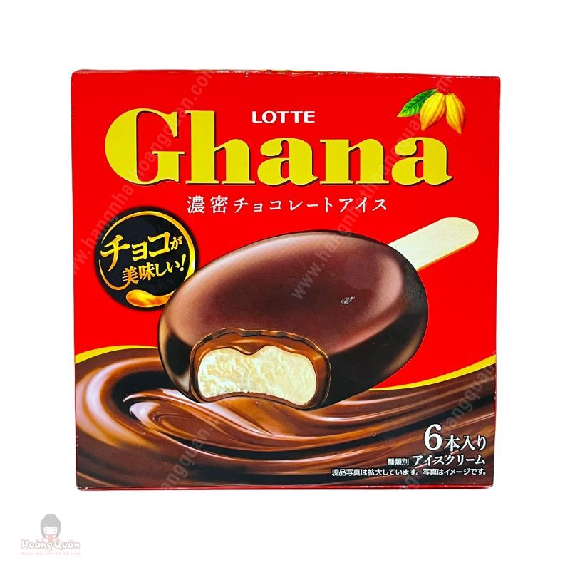 Kem Lotte Ghana Rich Chocolate 330ml (Hộp 6 cây)
