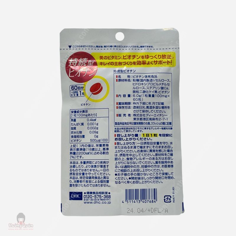 Viên Uống DHC Biotin Ngăn Rụng Tóc 60 Ngày