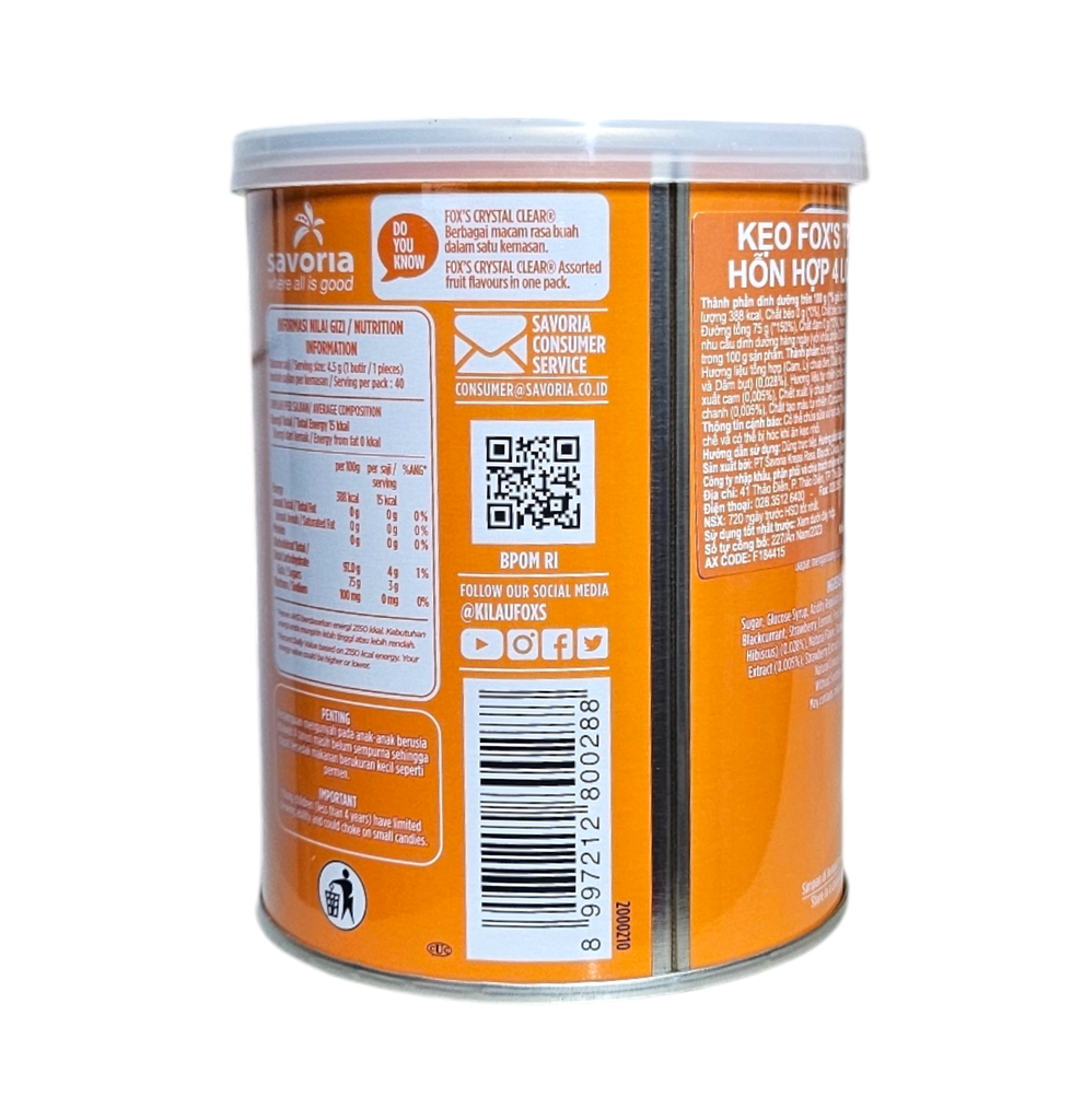 Kẹo Foxs Fruits Trái Cây 180g (HT)