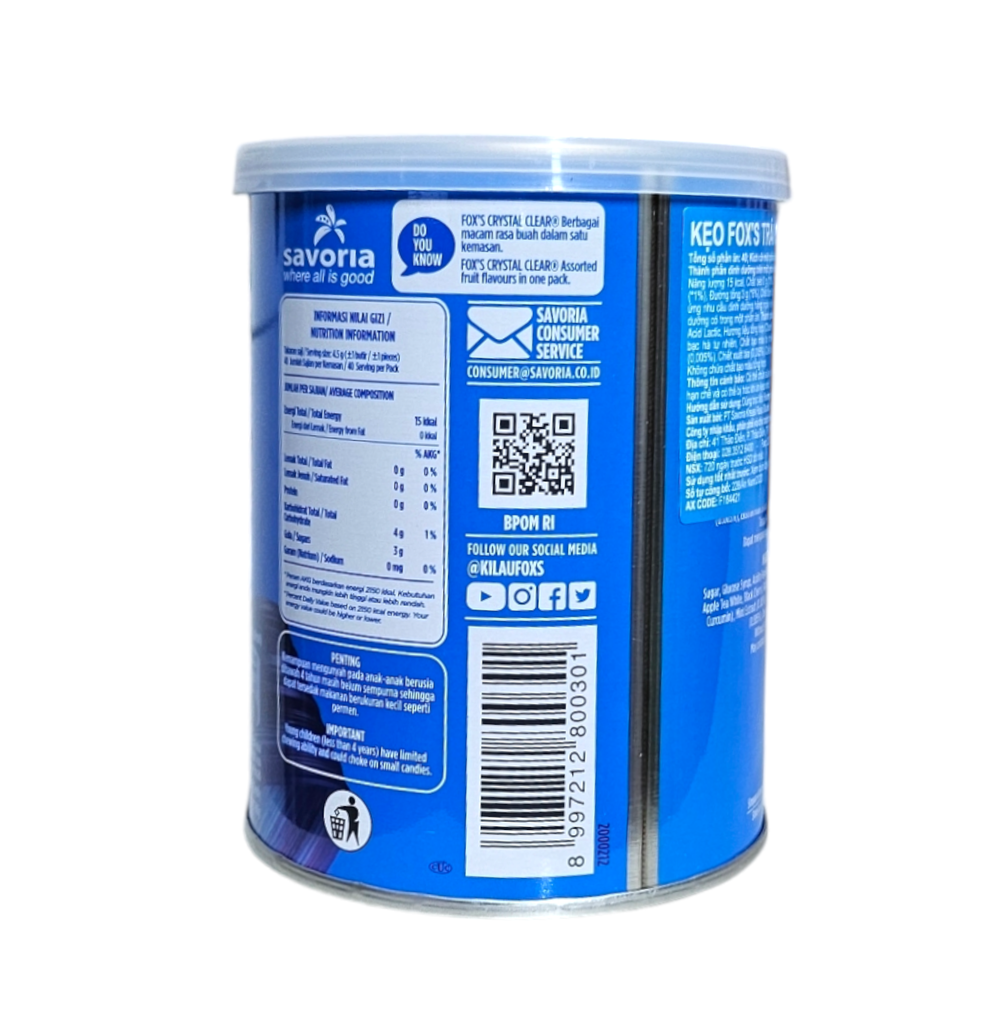 Kẹo Foxs Fruity Mints Trái Cây 180g (HT)