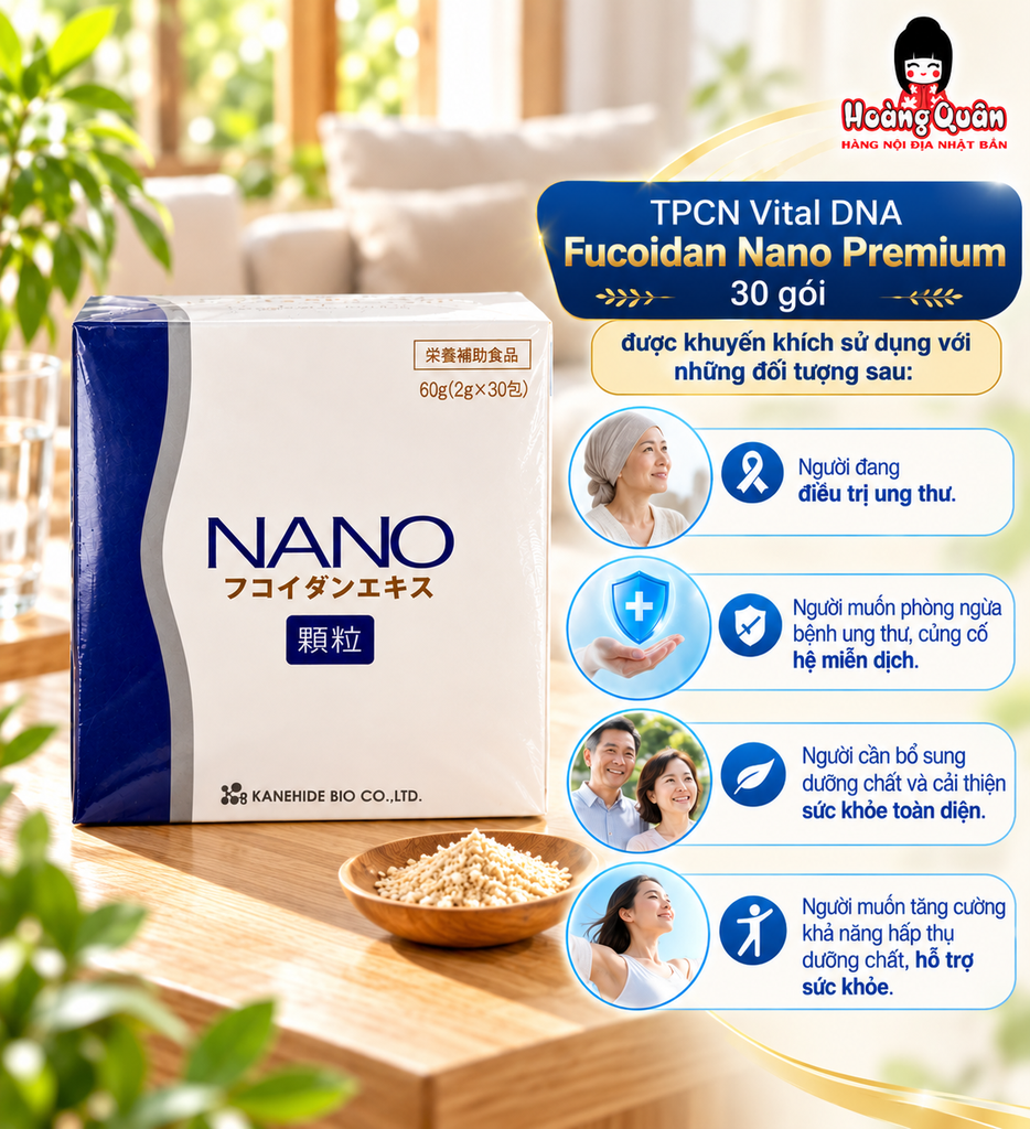 Bột Uống Ngăn Ngừa & Hỗ Trợ Điều Trị Ung Thư Nano Fucoidan Extract Granule 30 Gói