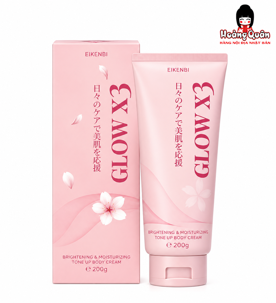 Kem Dưỡng Thể Nâng Tông Trắng Da, Dưỡng Ẩm Mềm Mịn Eikenbi Glow x3 200g
