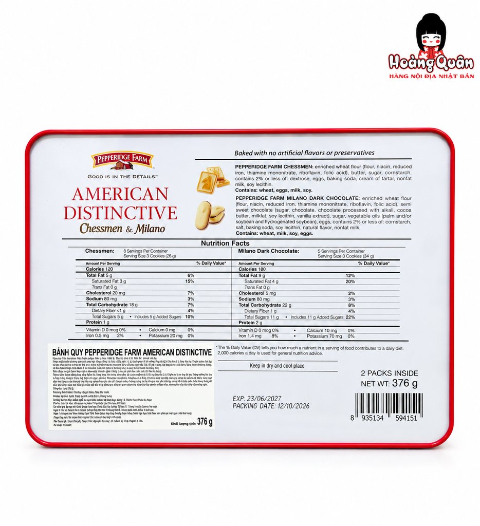 Bánh Quy Pepperidge Farm America Distinctive 376g