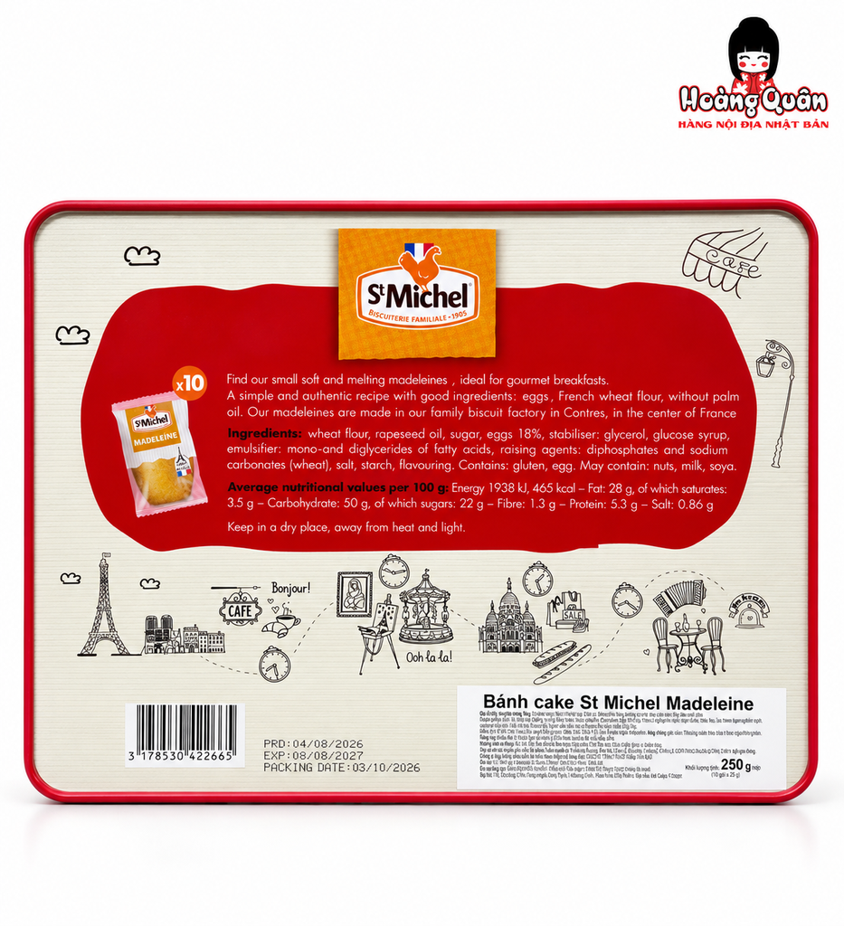 Bánh Bông Lan Madeleine St Michel 250g