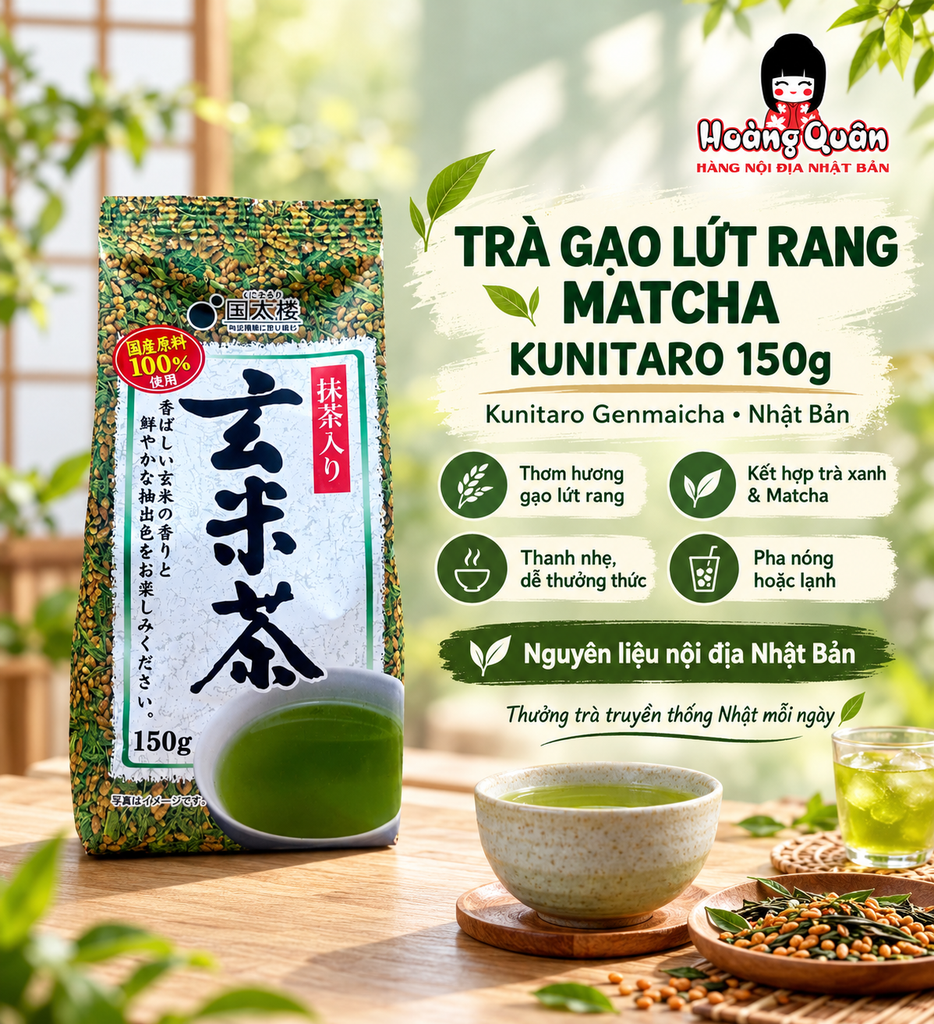 Trà Gạo Lứt Rang Matcha Kunitaro 150g