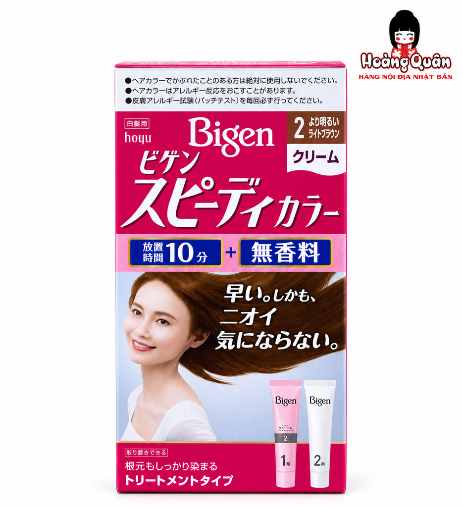Thuốc Nhuộm Tóc Phủ Bạc Bigen Hồng (2 Tuýp Ko Mùi)