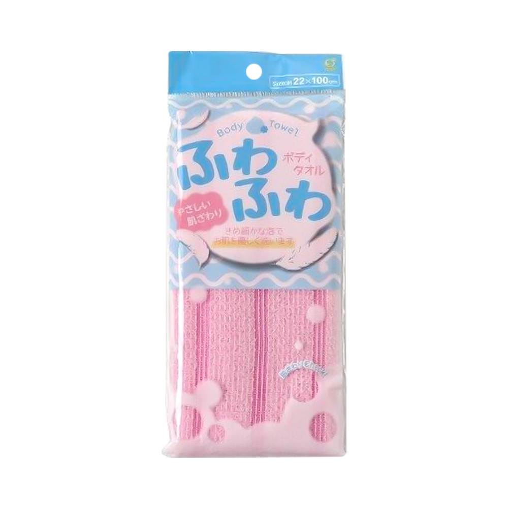Khăn Tắm Tạo Bọt Body Towel Hồng (22x100cm)
