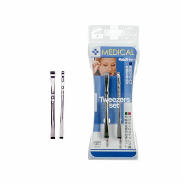 Nhíp Nhổ Lông Mày Medical Green Bell Japan (Set 2)