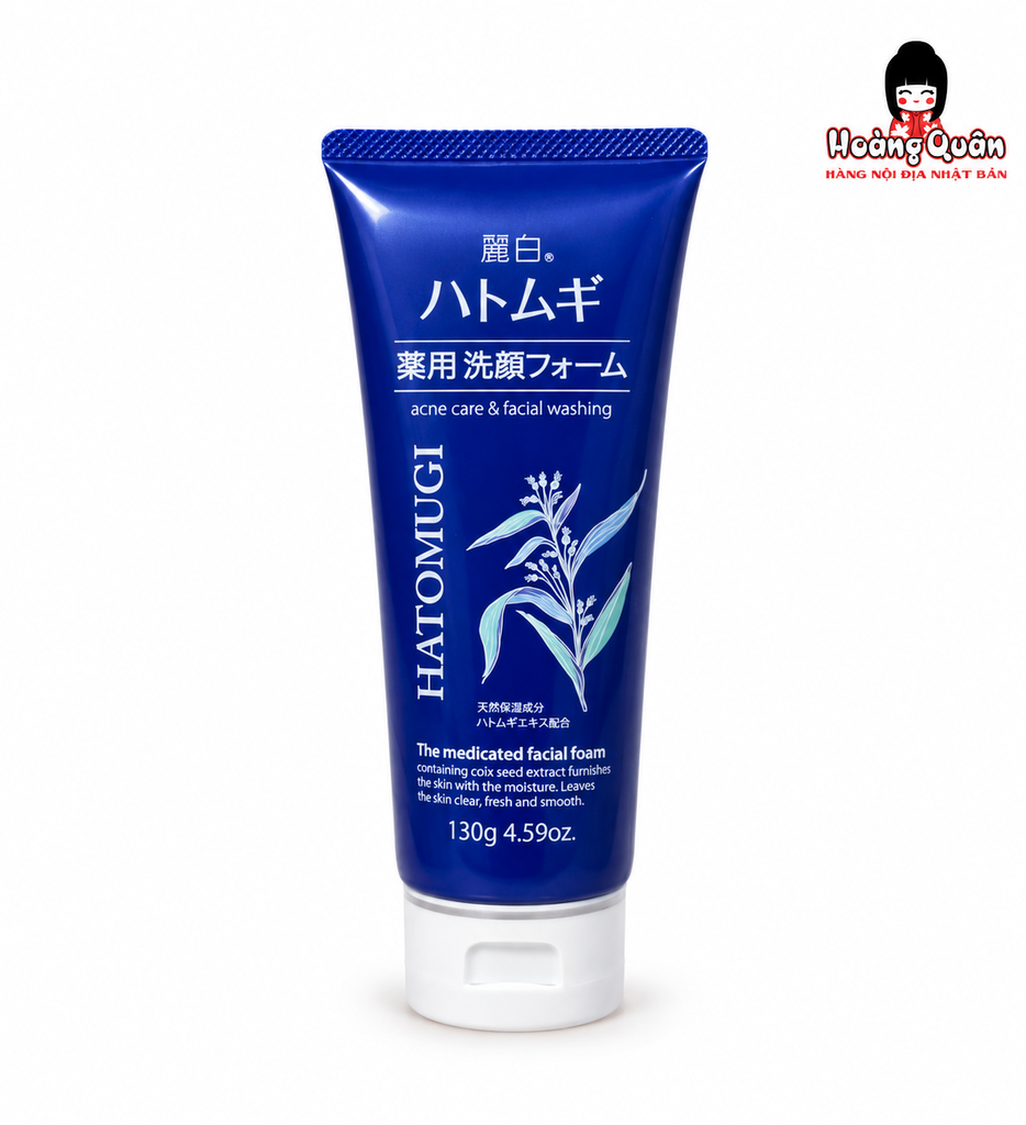Sữa Rửa Mặt Hatomugi Trị Mụn Dưỡng Ẩm 130gr ( Xanh)