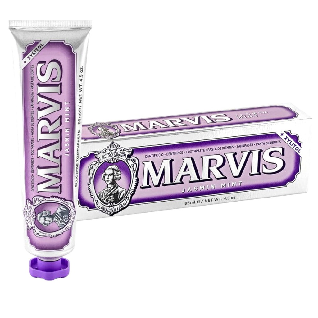 Kem Đánh Răng Marvis Classic Jasmin Mint Chiết Xuất Bạc Hà & Hoa Nhài Đem Lại Hơi Thở Thơm Tho 85ml