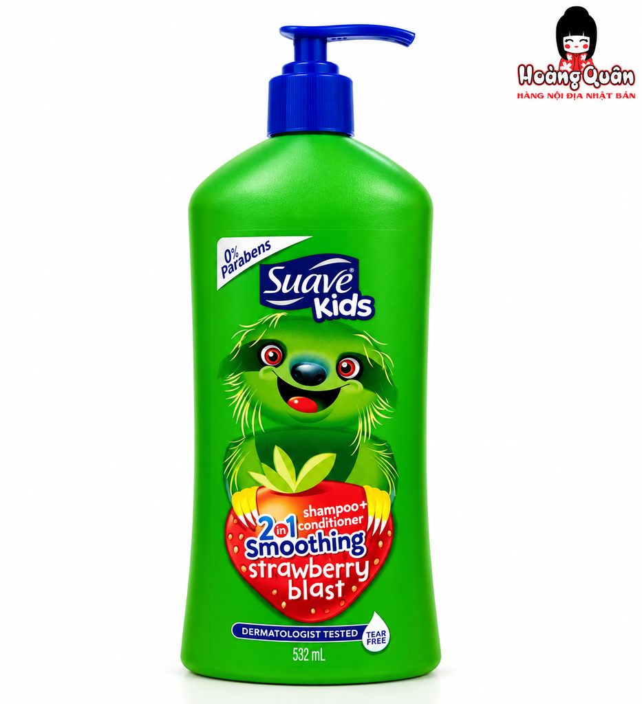 Sữa Tắm Gội Suave Kids Smoothing Strawberry 532ml