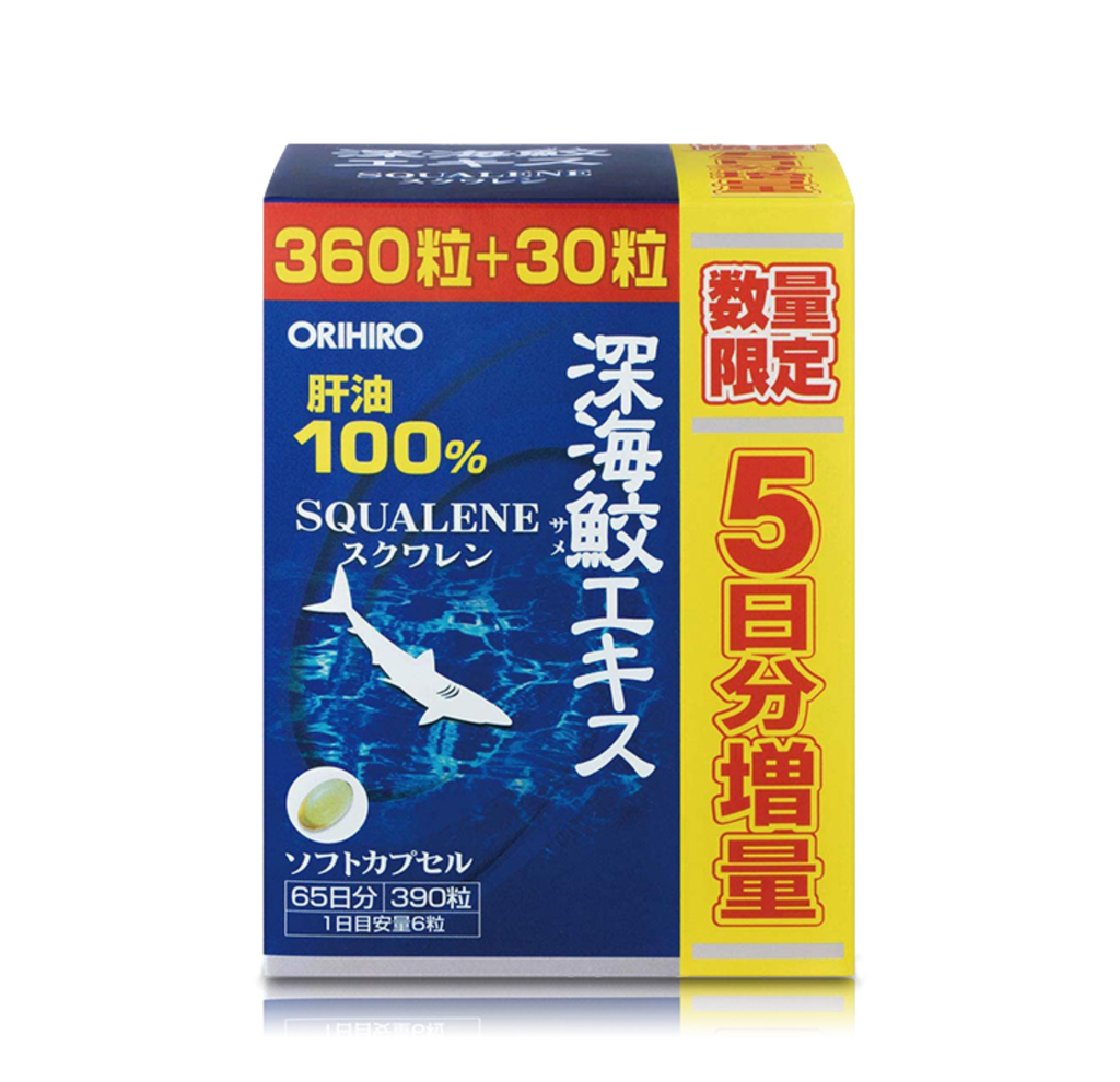 Viên Uống Dầu Gan Cá Mập Squalene Orihiro 360+30 Viên
