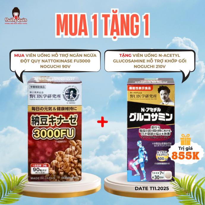 TPBVSK Hỗ Trợ Ngăn Ngừa Đột Quỵ Natto Kinase 3000FU Noguchi 90 viên