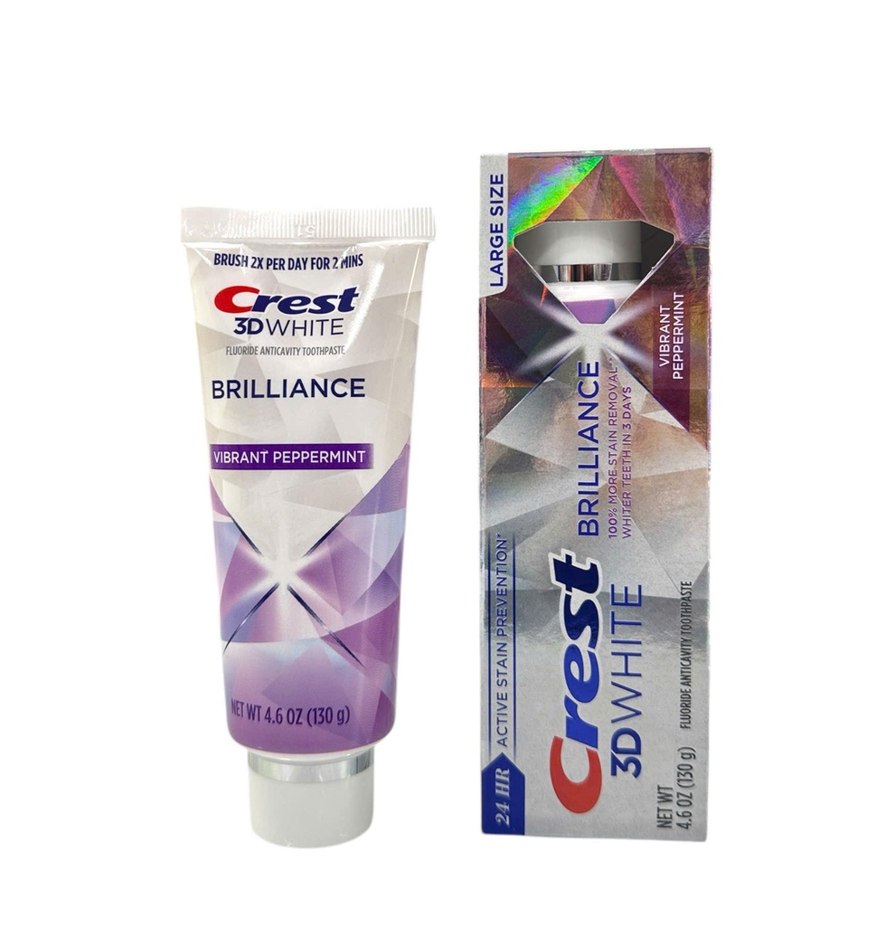 Kem Đánh Răng Crest 3D White Brilliance Bạc Hà 130g
