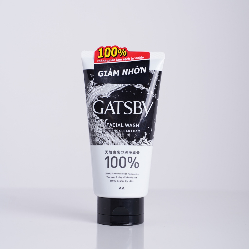 Sữa Rửa Mặt Than Hoạt Tính Gatsby Facial Wash Strong Clear Foam 130G