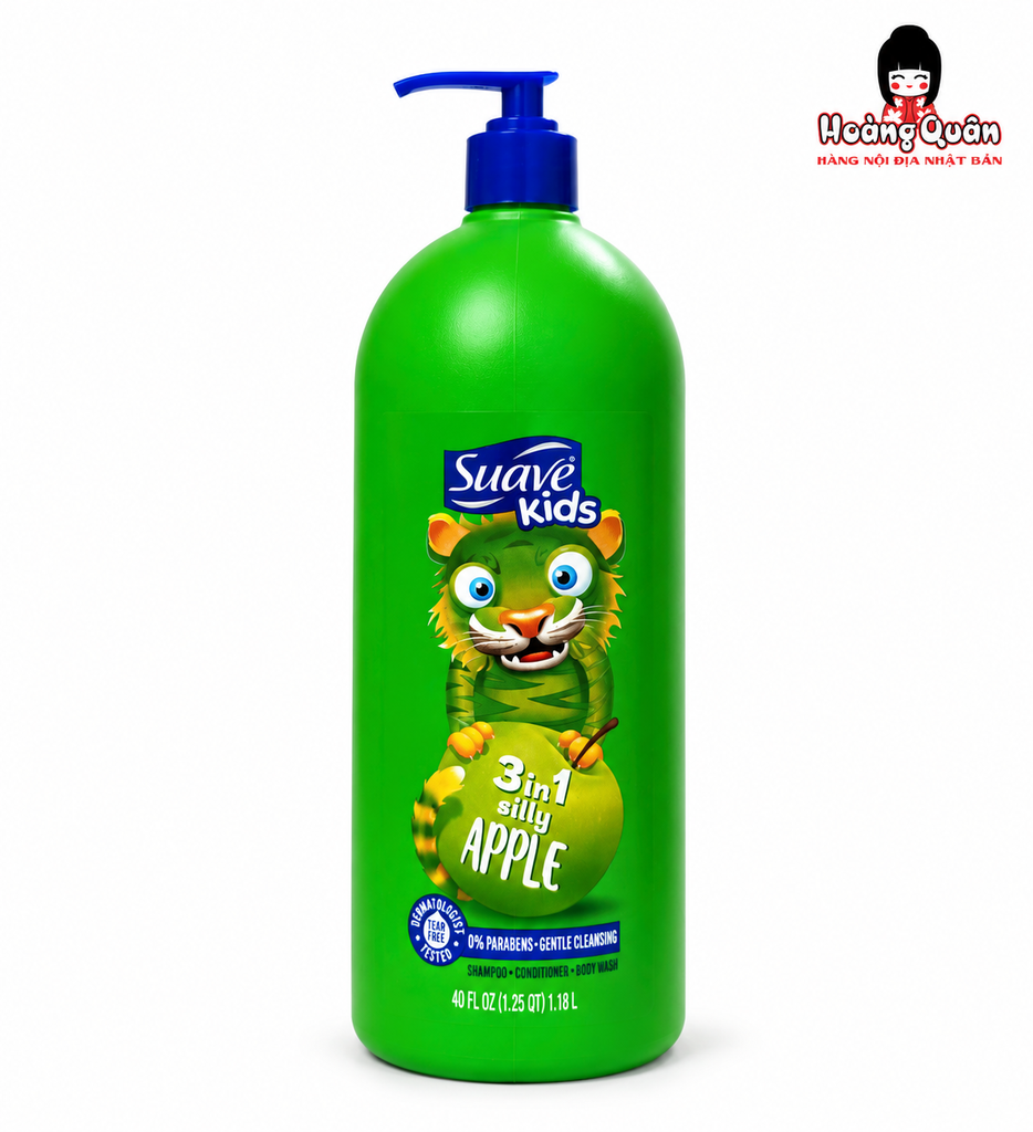 Sữa Tắm Gội Suave Kids 3in1 Hương Táo 1.18L