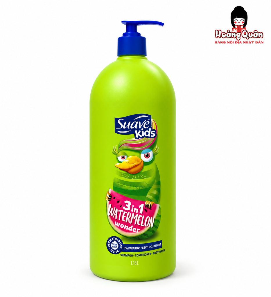Sữa Tắm Gội Suave Kids 3in1 Hương Dưa Hấu 1.18L