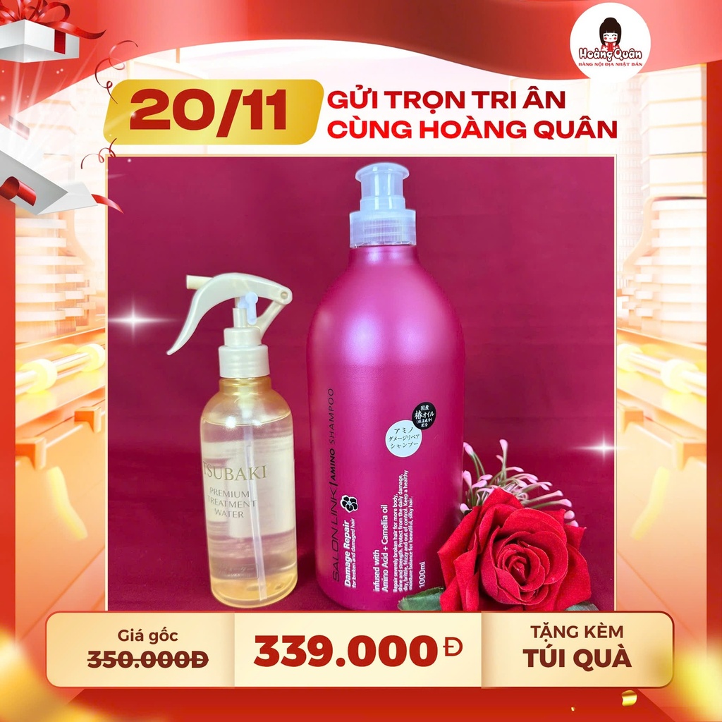 Combo 16 - Dầu Gội Salon Link + Xịt Dưỡng Tóc Tsubaki