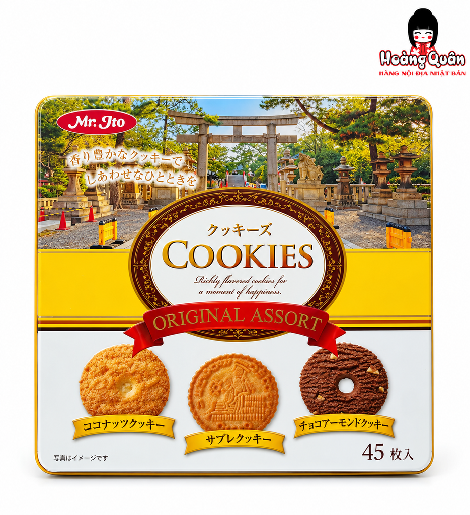 Bánh Quy Cookies Original Assort Nhật 48 Cái (Hộp Thiếc)
