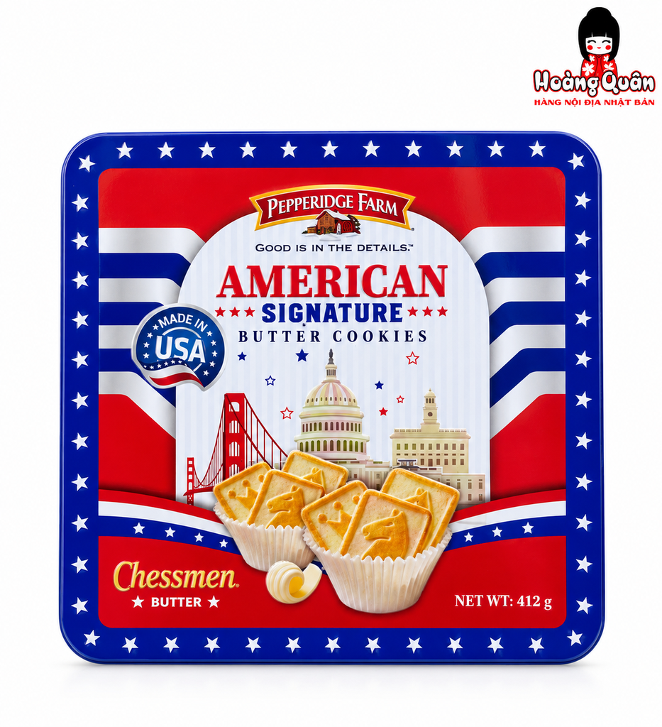 Bánh Quy Bơ Pepperidge Farm Chessmen American Signature 412g
