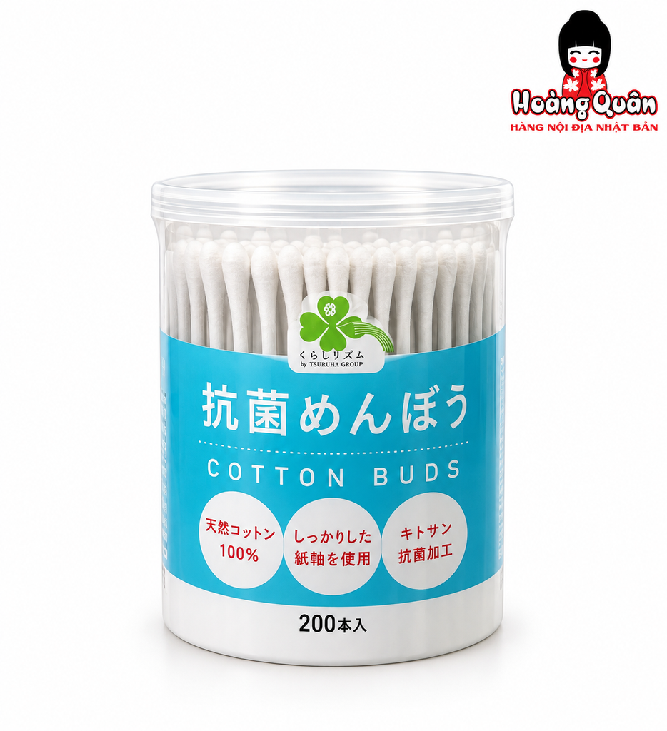 Tăm Bông Kháng Khuẩn Kurashi Rhythm 200 Cây