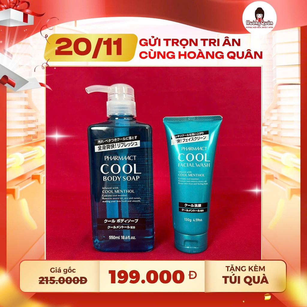 Combo 9 - Sữa Tắm Cool + SRM Cool Pharmaact