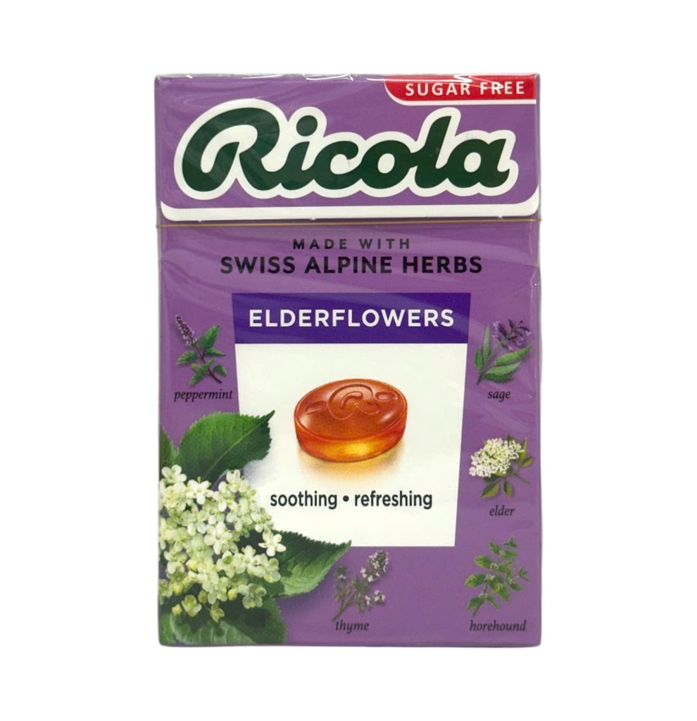 Kẹo Thảo Mộc Ricola Không Đường 40g (Hoa Cơm Cháy Elderflowers)
