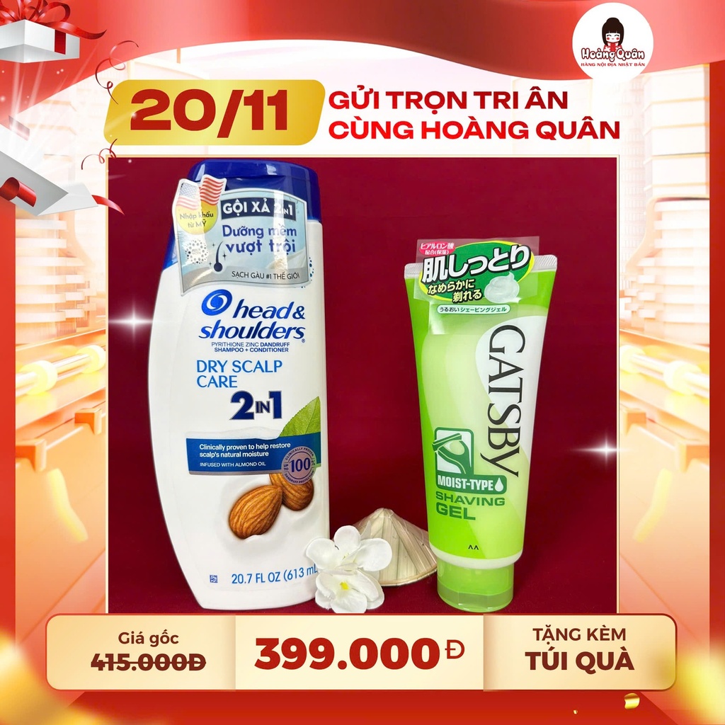 Combo 32 - Dầu Gội H&S + Gel Cạo Râu Gatsby
