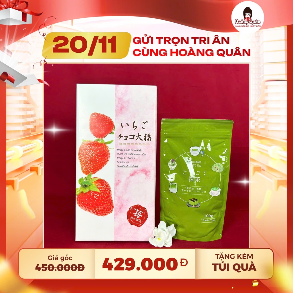 Combo 33 - Bánh Mochi Dâu & Bột Matcha Gokugoku