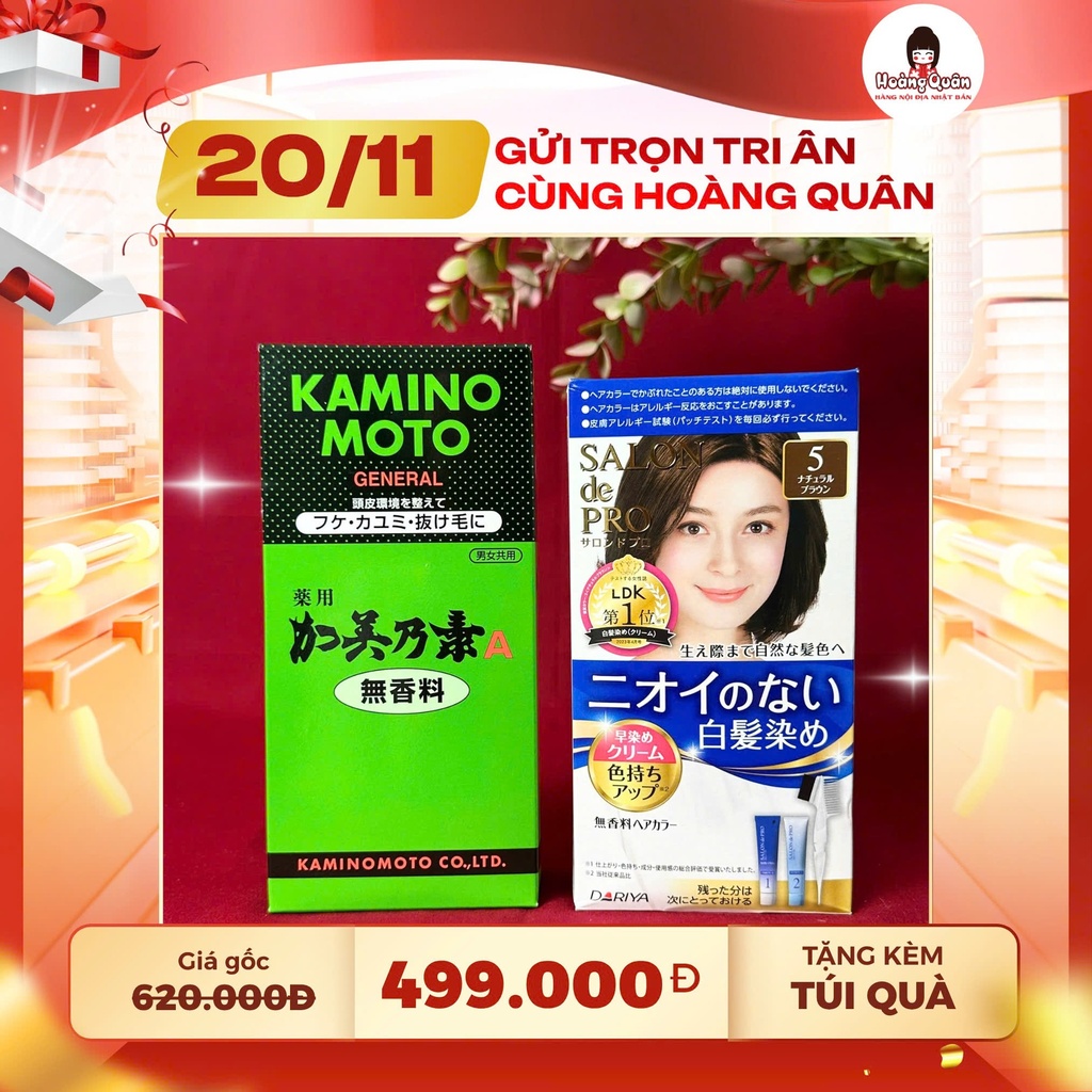 Combo 37 - Thuốc Nhuộm Tóc Salon + Tinh Dầu Kaminomoto